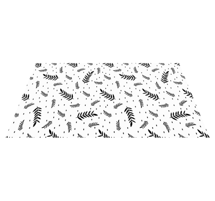 Black Leaves Pattern nature rug - TenStickers