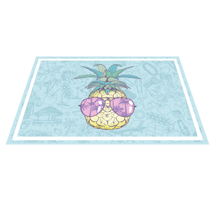 Cool pineapple shades kitchen mat - TenStickers