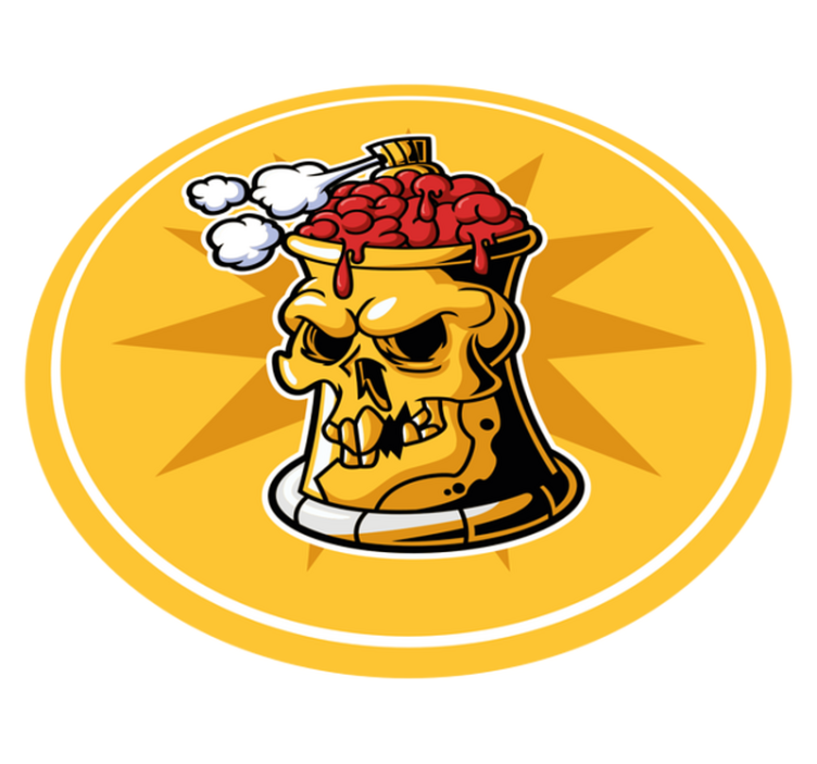 Skull Brain Bowl teenage bedroom rug - TenStickers