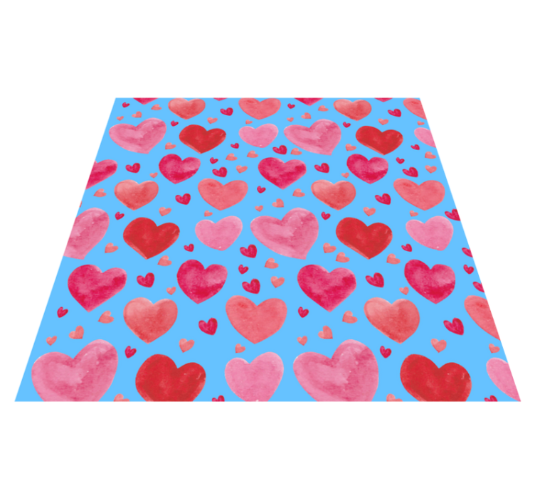 Vibrant Heart Motif teenage bedroom rug - TenStickers
