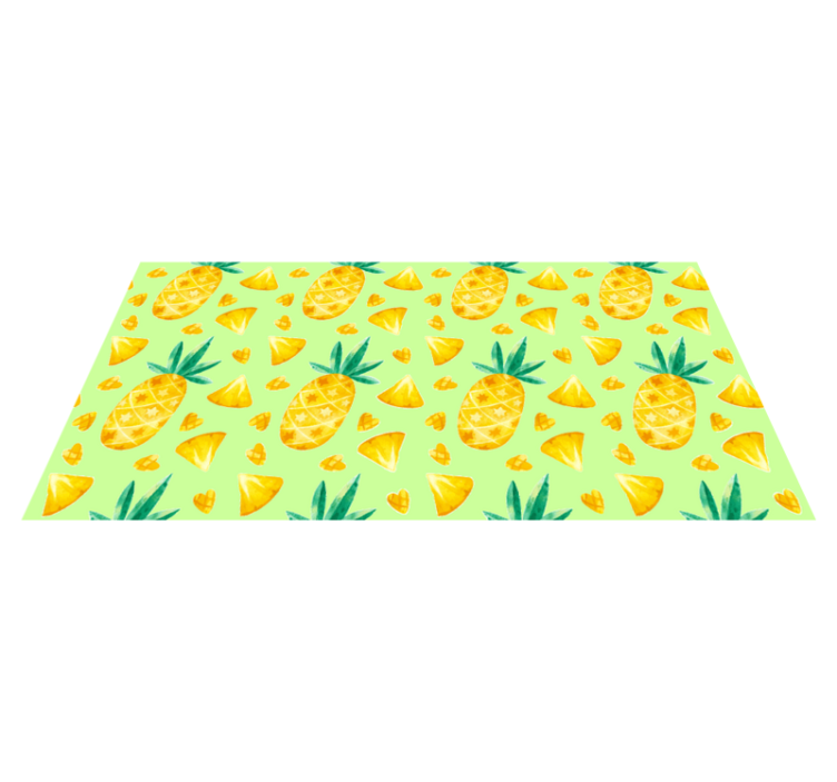 Pineapple green motif kitchen mat - TenStickers