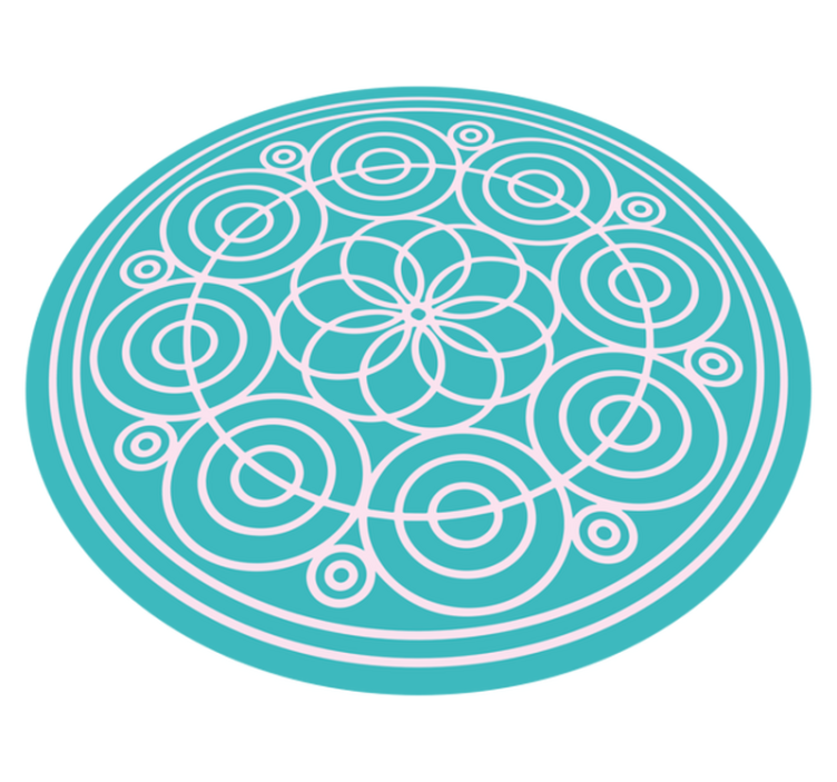 Turquoise Circular Pattern mandala rug - TenStickers