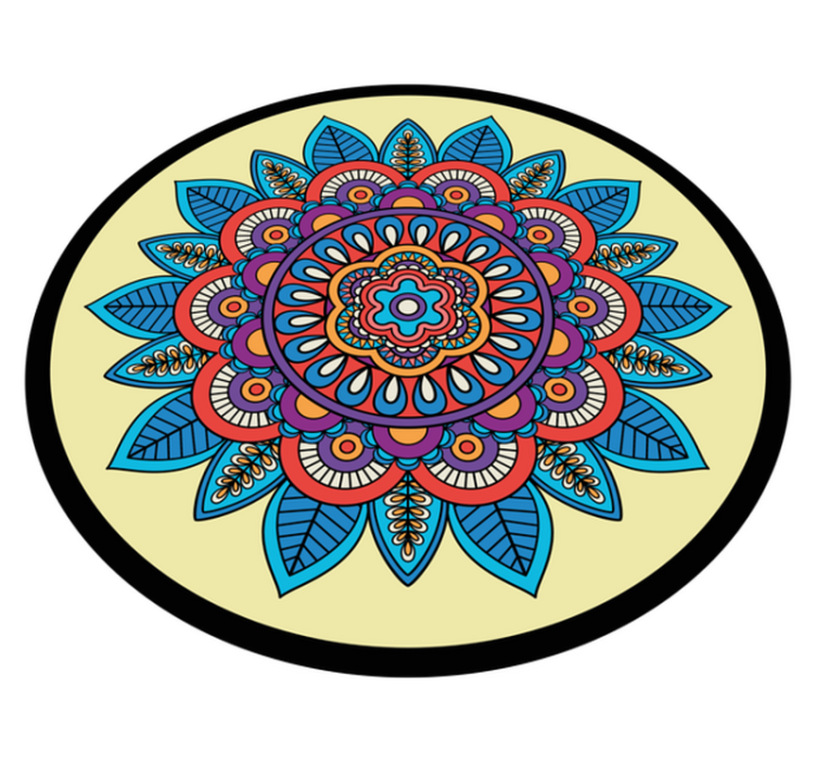 Colorful Circular Motif mandala rug - TenStickers