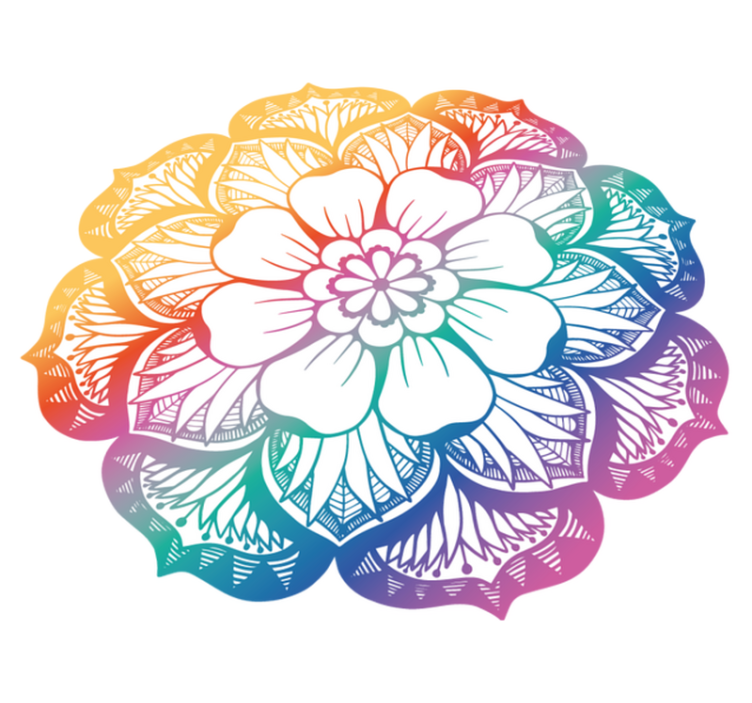 Colorful Floral Motif mandala rug - TenStickers