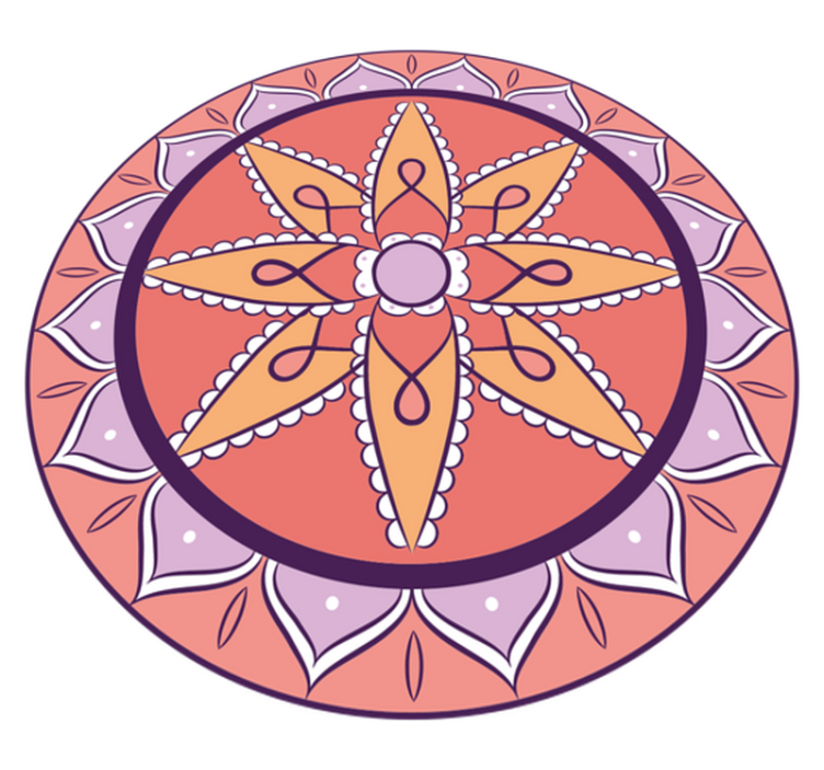Simple pink motif mandala rug - TenStickers