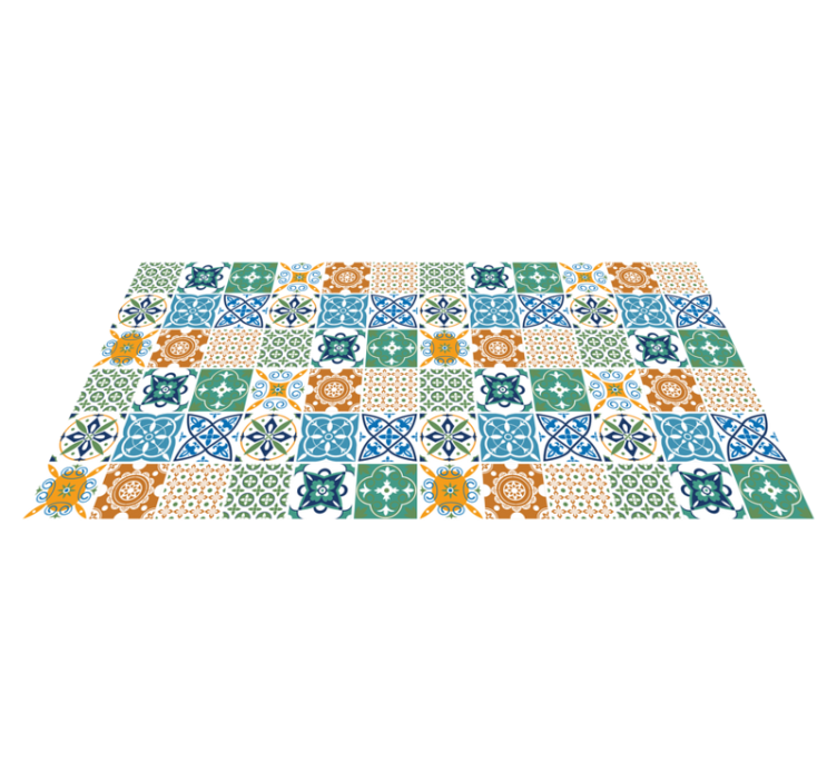 Vibrant motifs tile carpet - TenStickers
