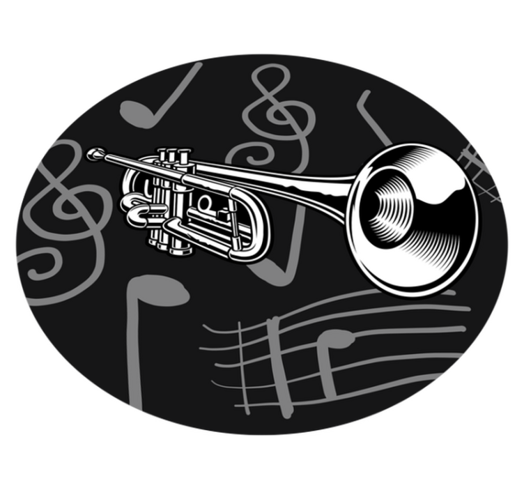 Musical Instrument Theme circular rug - TenStickers
