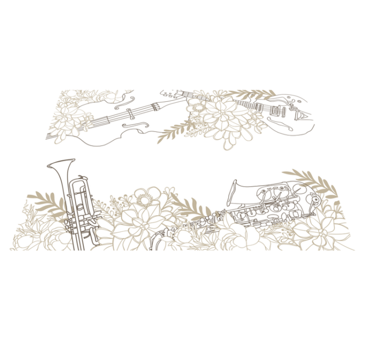 Melodic Flower Composition floral rug - TenStickers