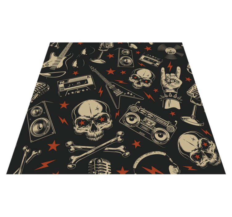 Rock Music Theme teenage bedroom rug - TenStickers