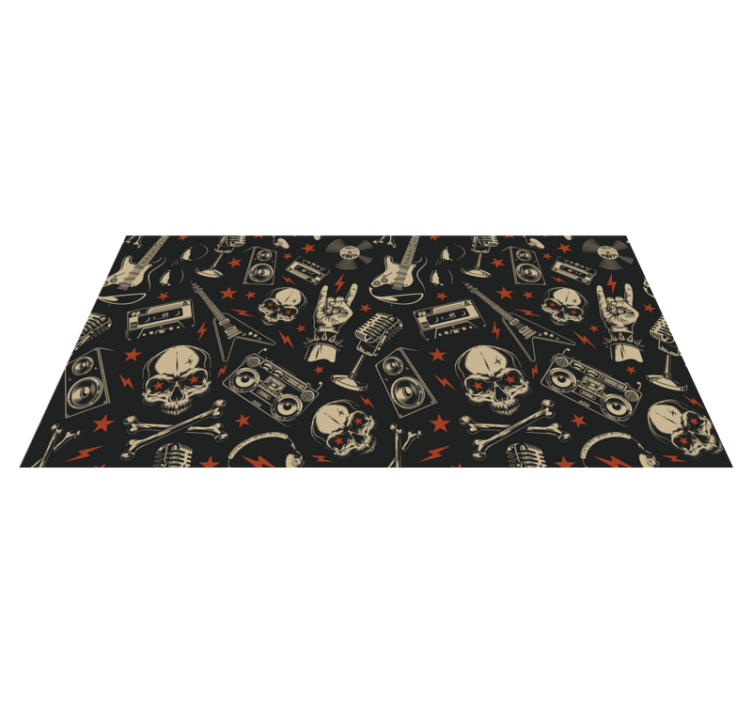 Skull Music Theme teenage bedroom rug - TenStickers
