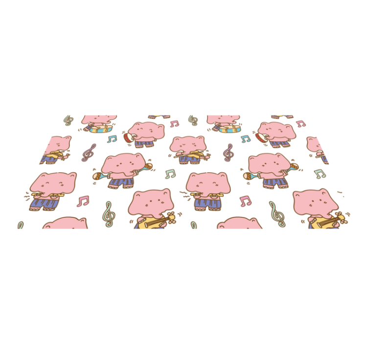 Playful Elephant Musicians kids carpet - TenStickers