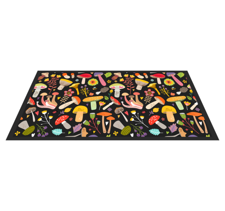 Autumn mushrooms pattern floral rug - TenStickers