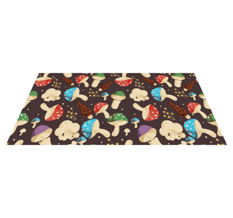 Vibrant Mushroom Motifs floral rug - TenStickers