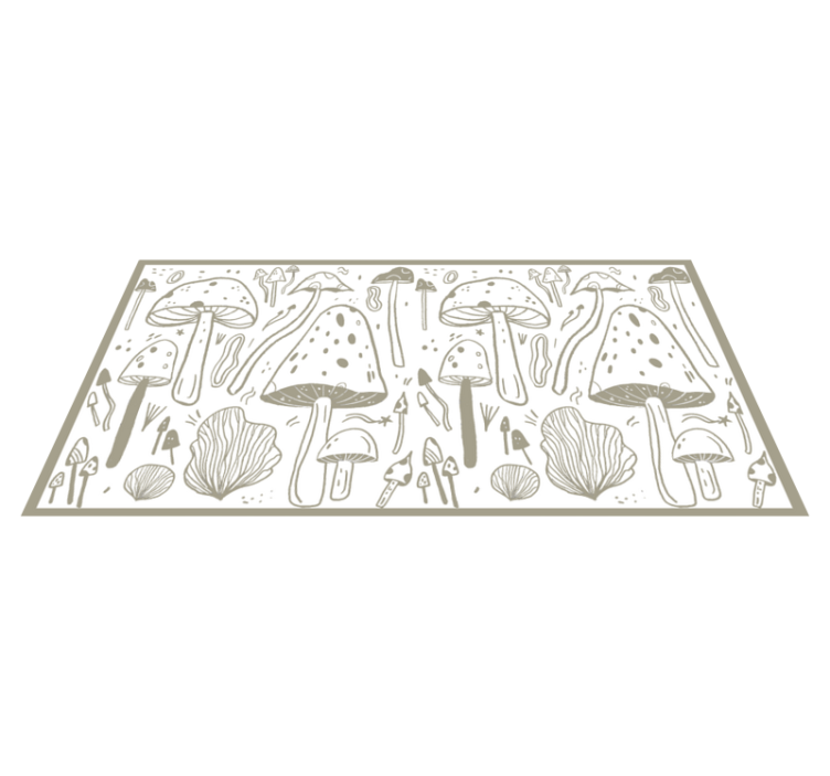 Mushroom sketches floral rug - TenStickers