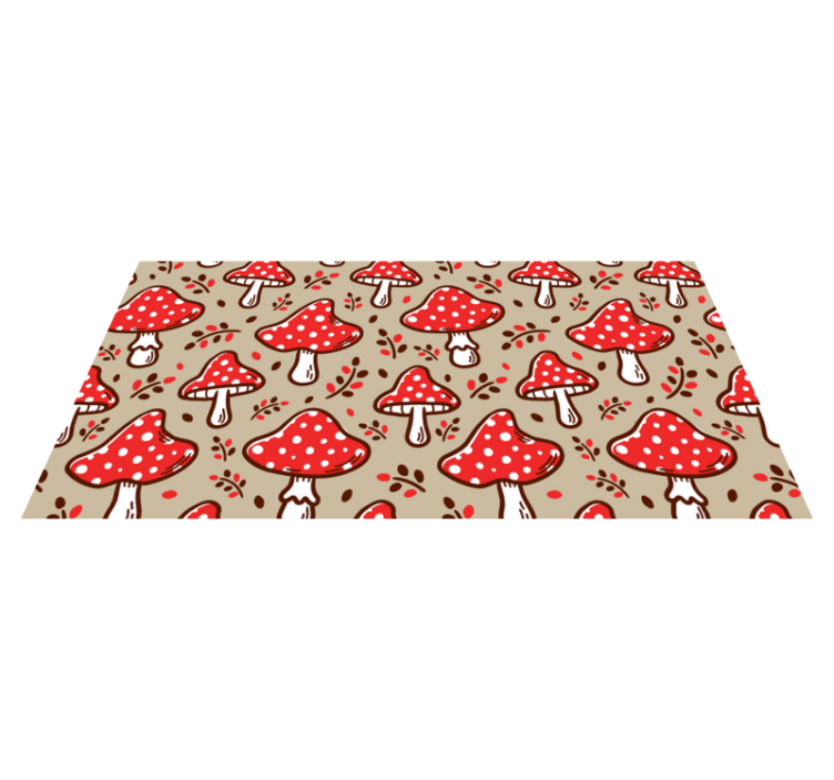 Vibrant Fungal Motifs floral rug - TenStickers
