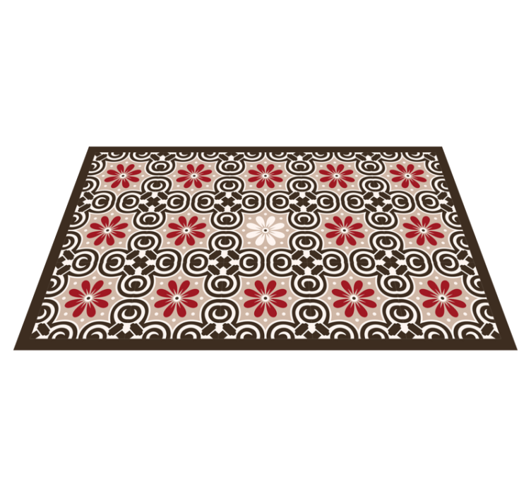 Floral Circular Patterns tile carpet - TenStickers