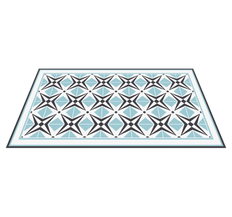Star blue motif mosaic rug - TenStickers