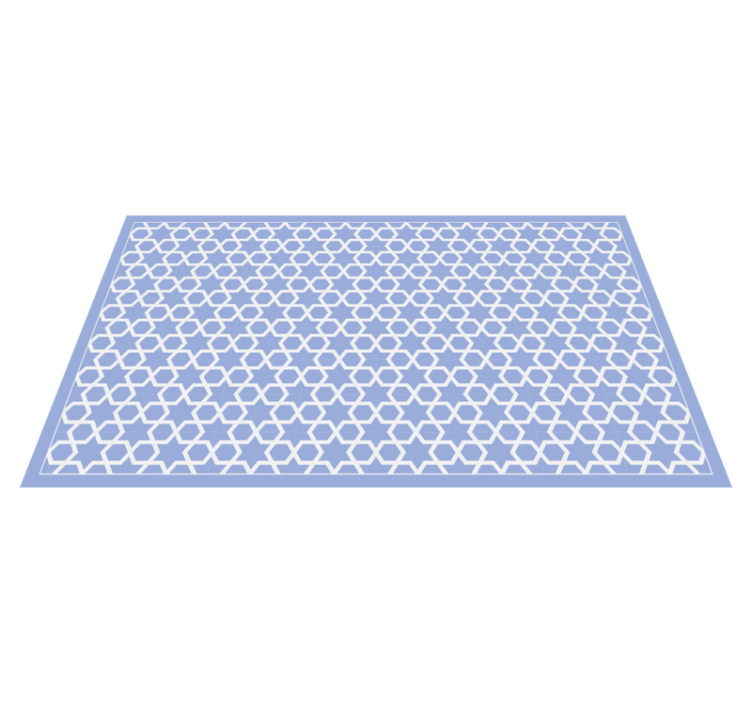 Hexagonal starry motif geometric rug - TenStickers