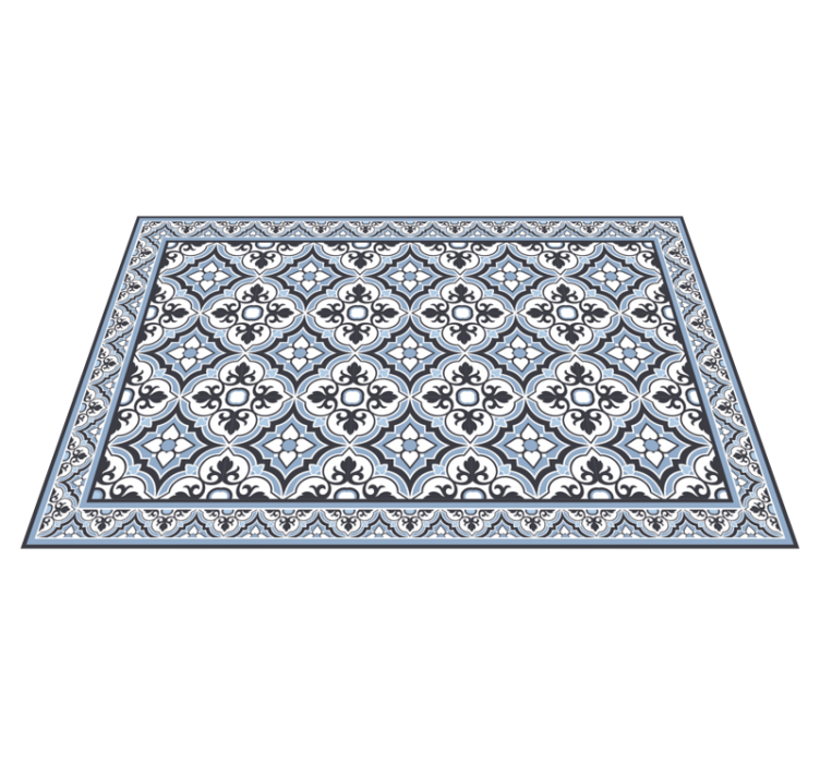 FLORAL GEO PATTERN marble rug - TenStickers