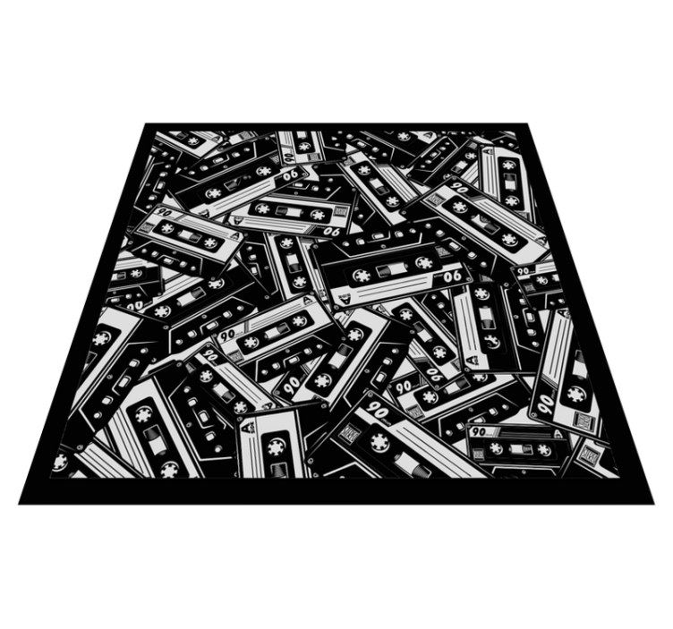 Cassette Tape Motif teenage bedroom rug - TenStickers