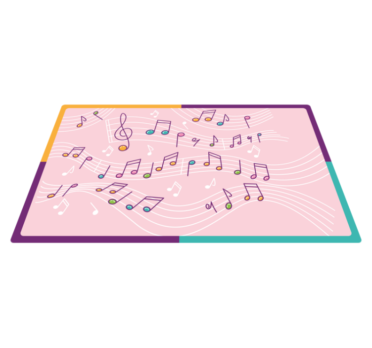 Melodic Note Flow teenage bedroom rug - TenStickers