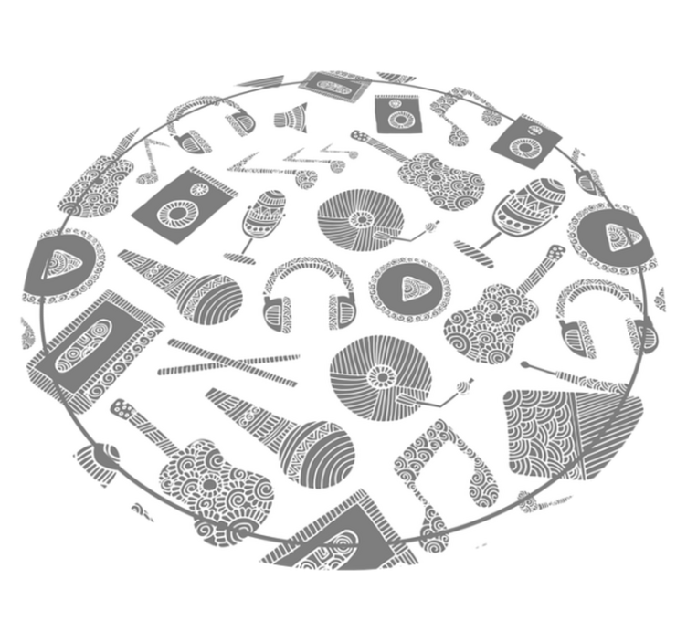 Musical Instrument Patterns kids rug - TenStickers