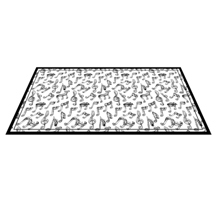 Music Note Design teenage bedroom rug - TenStickers