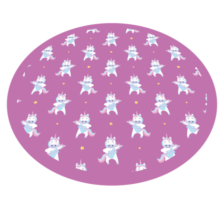 Playful Unicorns Pattern kids rug - TenStickers