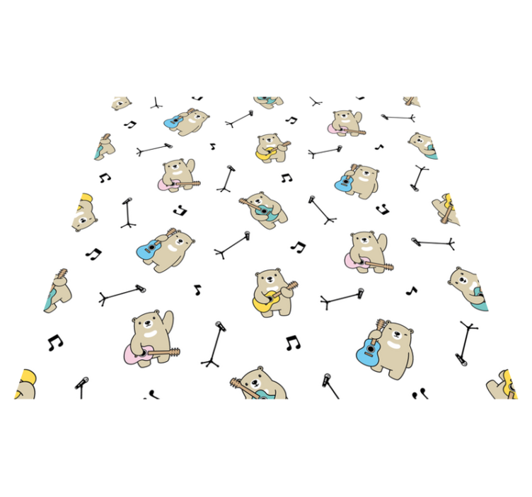 Musical Bears Pattern nursery rug - TenStickers