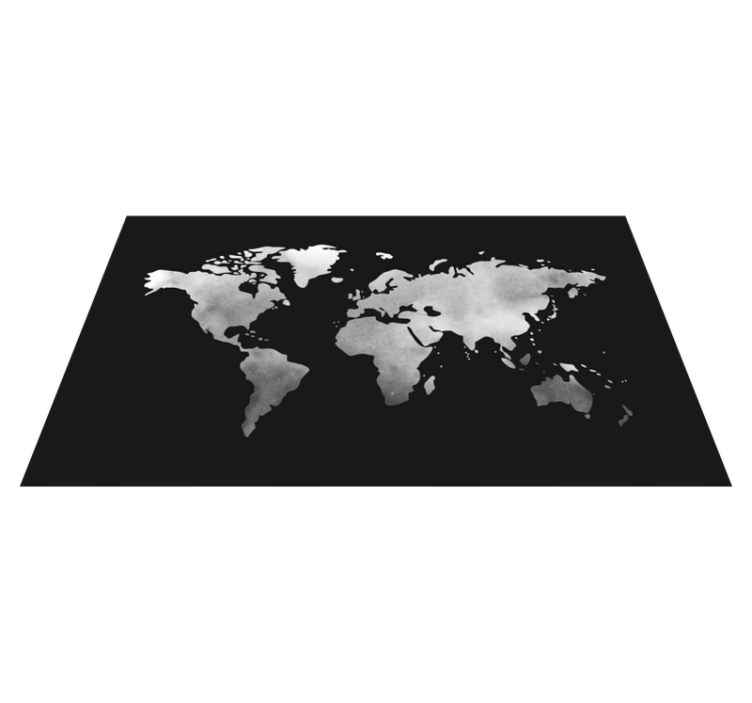 gray metal effect map rug - TenStickers