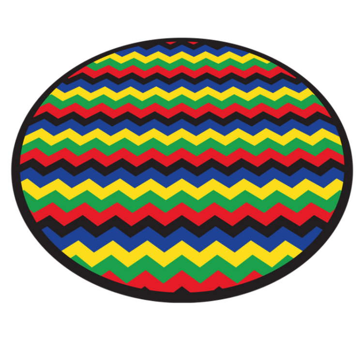 Geometric rug in colorful zigzag style - TenStickers