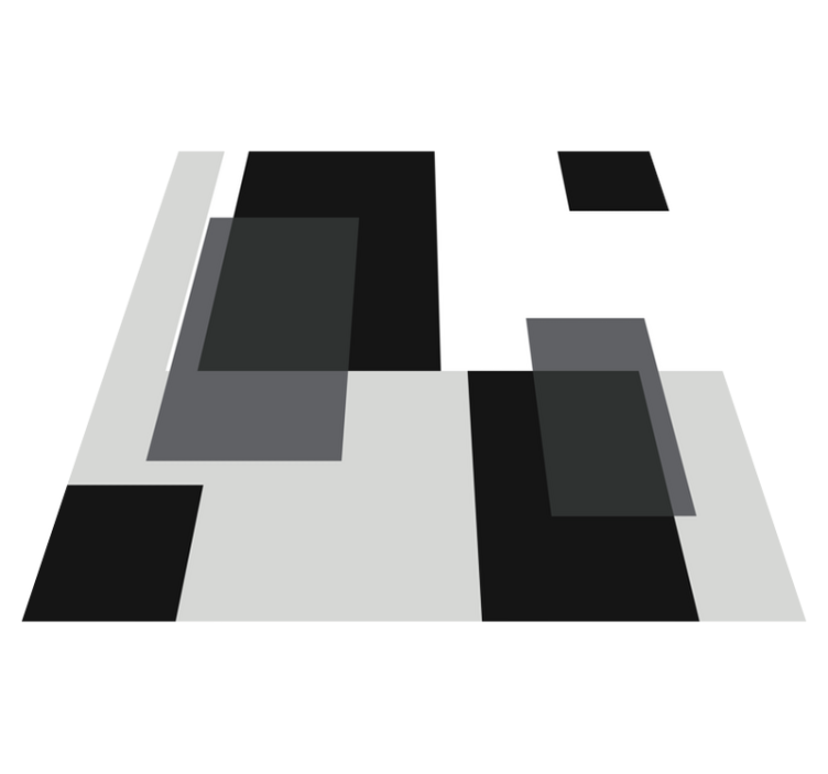 Monochrome Square Layout minimalistic rug - TenStickers