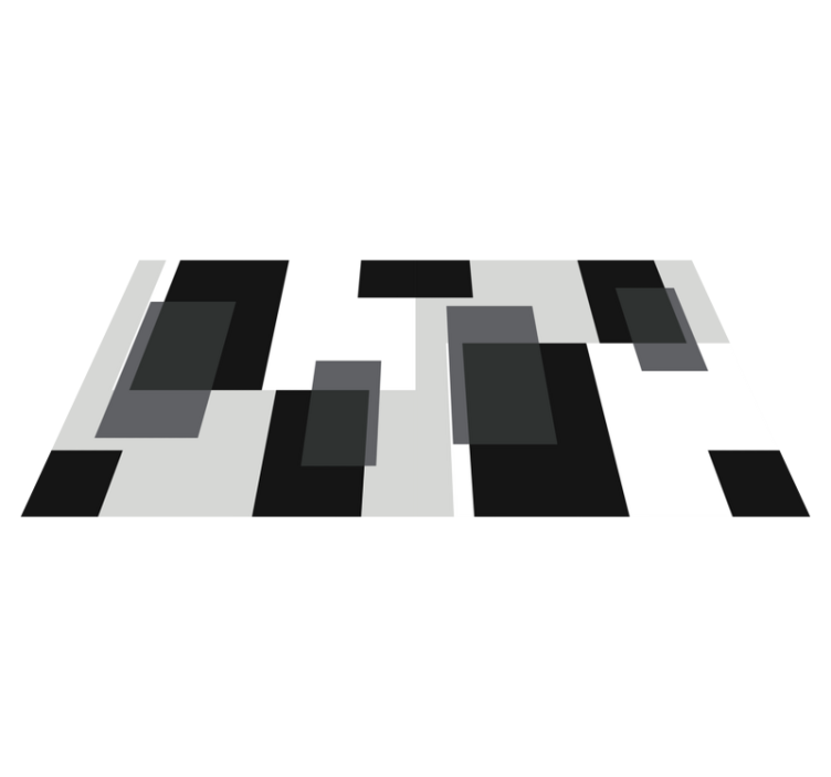 Modern rug in abstract blocks design - TenStickers