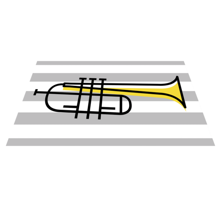Stylish Trumpet Illustration stripes rug - TenStickers