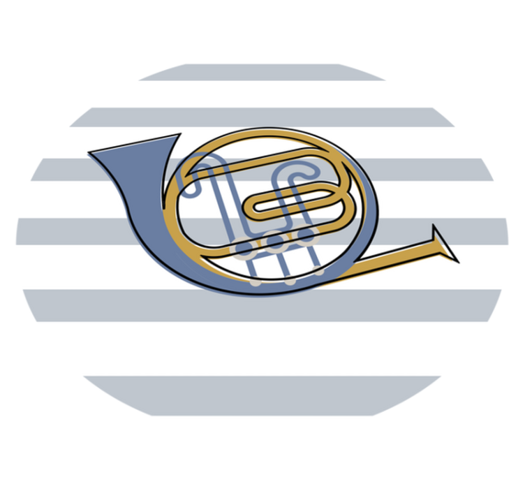 Musical Horn Design circular rug - TenStickers