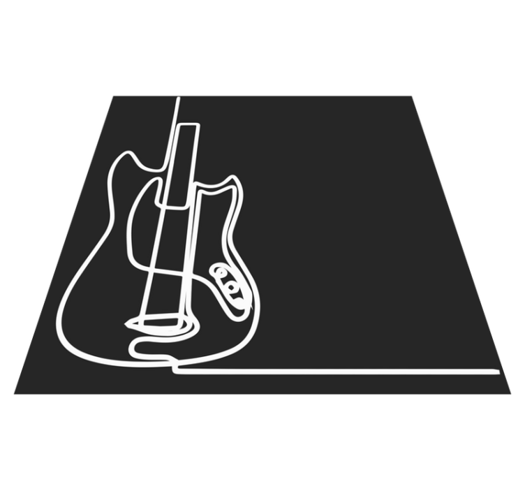 Guitar Outline Art teenage bedroom rug - TenStickers