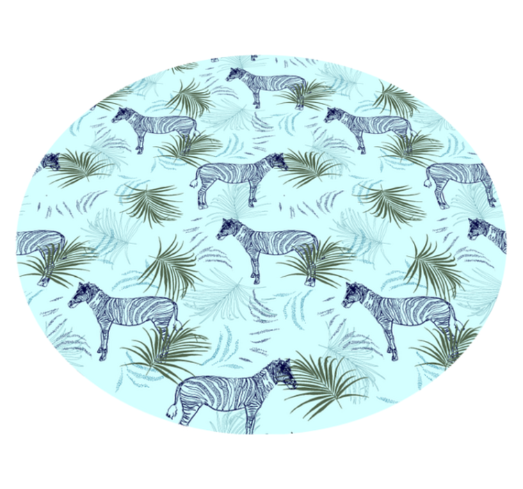 Animal mat zebra and leaves - TenStickers