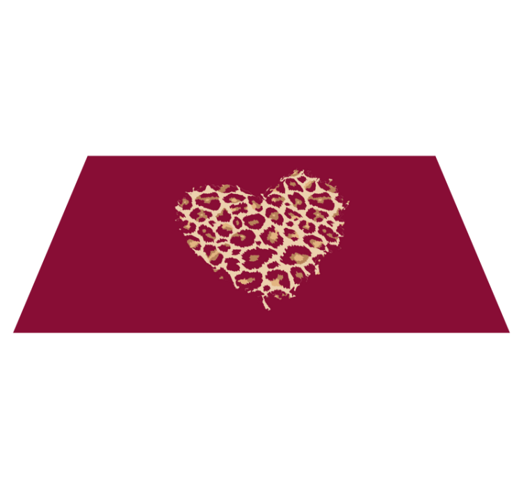 Heart Motif animal print rug - TenStickers