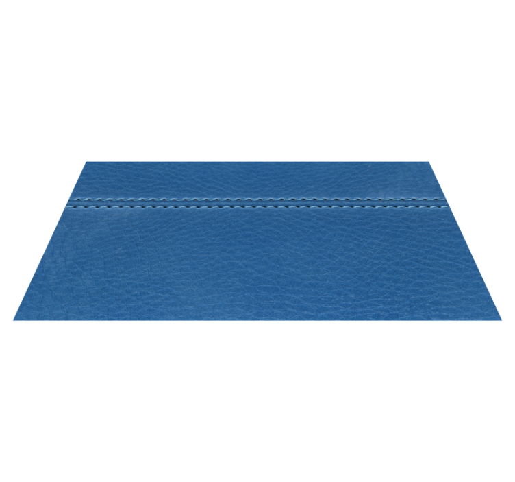 Blue Leather Stitching wood effect rug - TenStickers