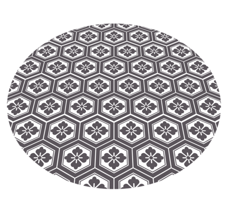 Circular rug with hexagonal floral design - TenStickers