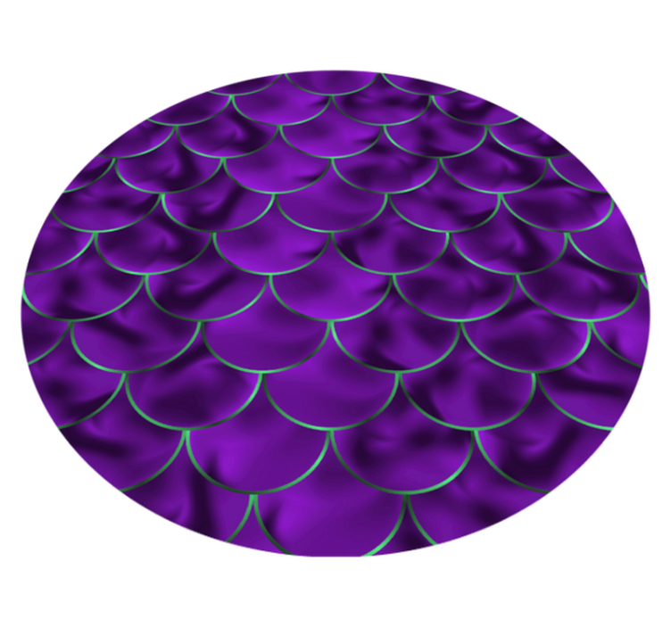 Circular rug with purple scallop design - TenStickers