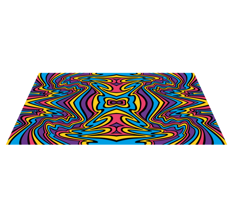 Vivid colors groovy lines modern rug - TenStickers