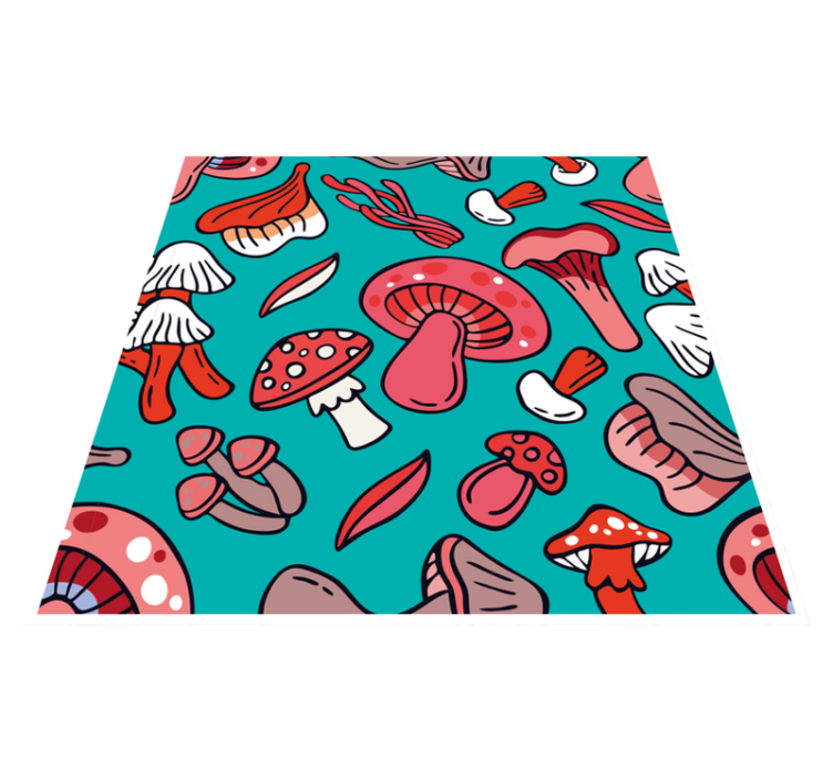 Lively Mushroom Print nature rug - TenStickers