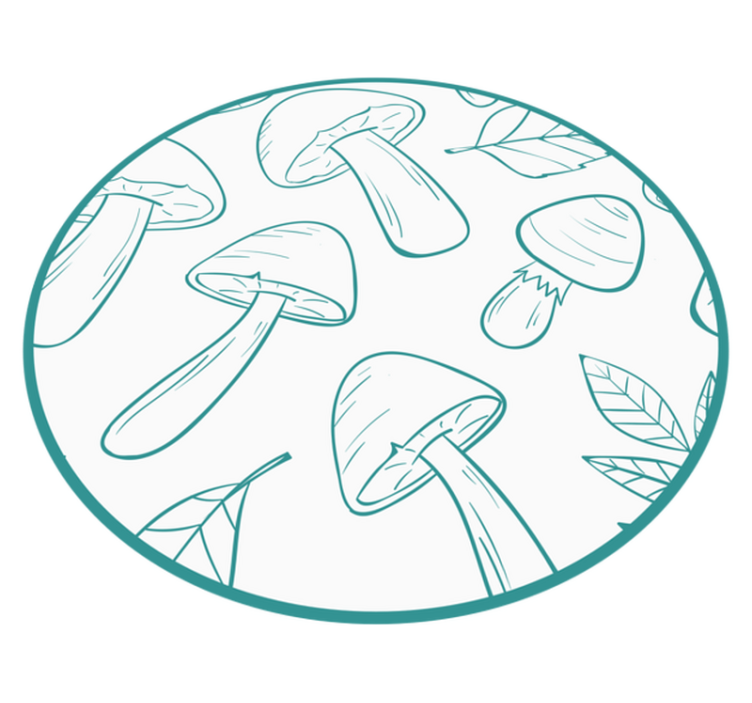 Mushroom Leaf Motif nature rug - TenStickers