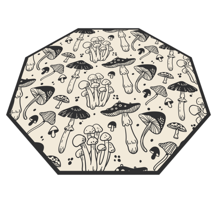 Mushroom realm floral rug - TenStickers