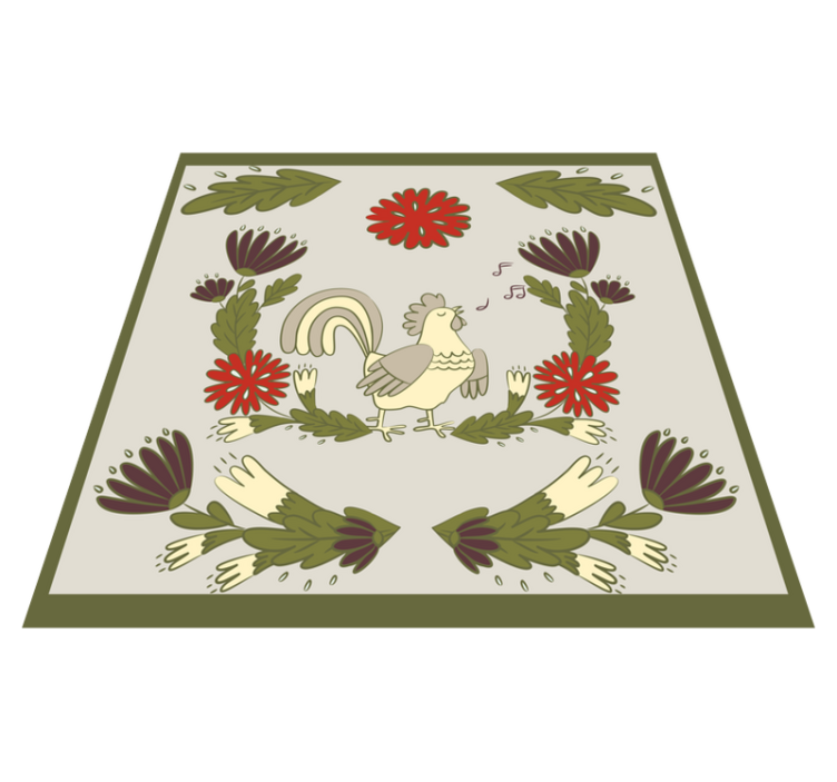 Folklore rooster animal mat - TenStickers