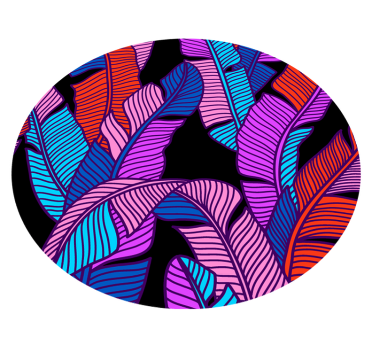 Lively leaf elements floral rug - TenStickers