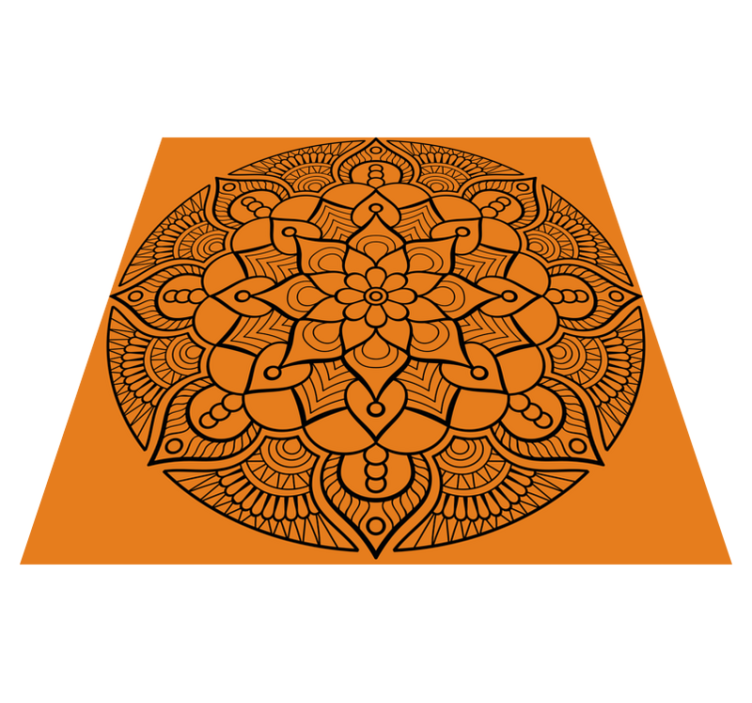 Mandala rug with orange mandala pattern - TenStickers