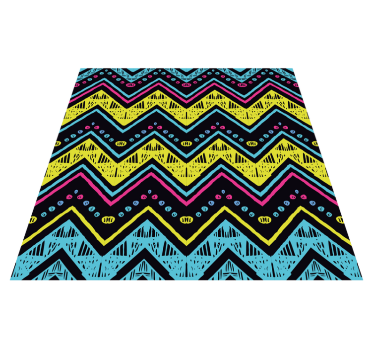 Vibrant Chevron Pattern geometric rug - TenStickers
