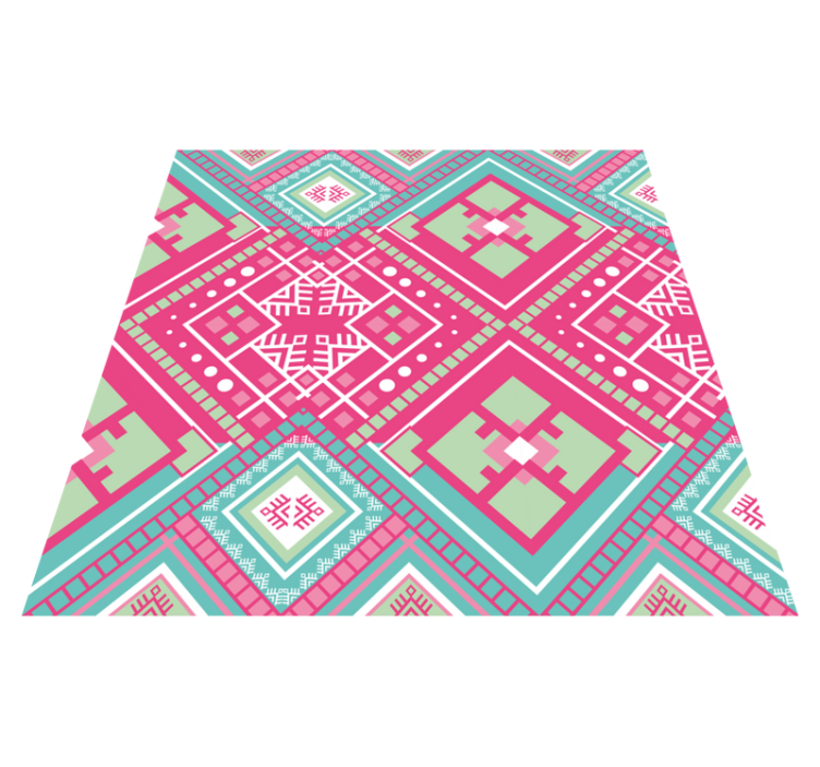 Pink tribal motif ethnic rug - TenStickers